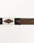 BAR H EQUINE Western Genuine Leather Men And Women Brown Belt Embroidered Black & White