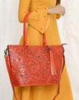 American Darling Tote Hand Tooled Genuine Leather Women Bag Western Handbag Purse