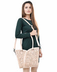 Tote Hand Tooled Genuine Leather women bag western handbag purse