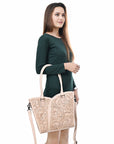 Tote Hand Tooled Genuine Leather women bag western handbag purse