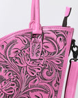 Tote Hand Tooled Genuine Leather women bag western handbag purse