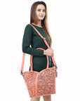Tote Hand Tooled Genuine Leather women bag western handbag purse