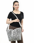 Tote Hand Tooled Genuine Leather women bag western handbag purse