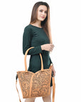 Tote Hand Tooled Genuine Leather women bag western handbag purse
