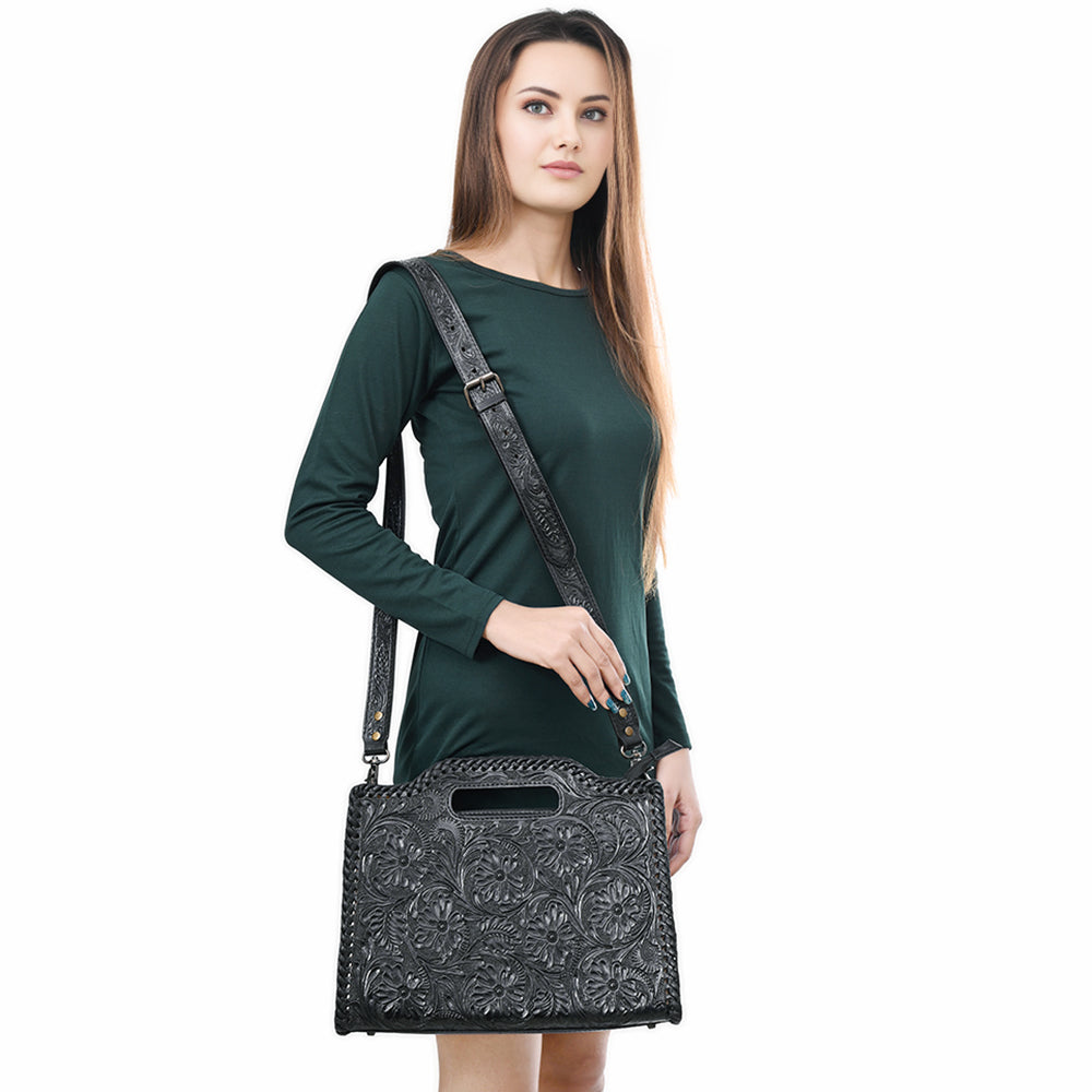 Clutch Hand Tooled Genuine Leather women bag western handbag purse