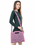 Clutch Hand Tooled Genuine Leather women bag western handbag purse