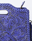 Clutch Hand Tooled Genuine Leather women bag western handbag purse
