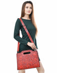Clutch Hand Tooled Genuine Leather women bag western handbag purse