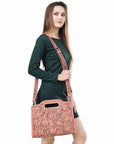 Clutch Hand Tooled Genuine Leather women bag western handbag purse