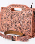 Clutch Hand Tooled Genuine Leather women bag western handbag purse