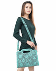 Clutch Hand Tooled Genuine Leather women bag western handbag purse