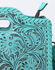 Clutch Hand Tooled Genuine Leather women bag western handbag purse