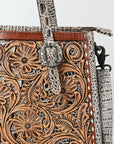 American Darling Adbg1478A Cross Body I Hand Tooled Crocodile Embossed Genuine Leather Women Bag Western Handbag Purse