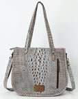 American Darling Adbg1478A Cross Body I Hand Tooled Crocodile Embossed Genuine Leather Women Bag Western Handbag Purse