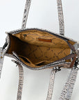 American Darling Adbg1478A Cross Body I Hand Tooled Crocodile Embossed Genuine Leather Women Bag Western Handbag Purse