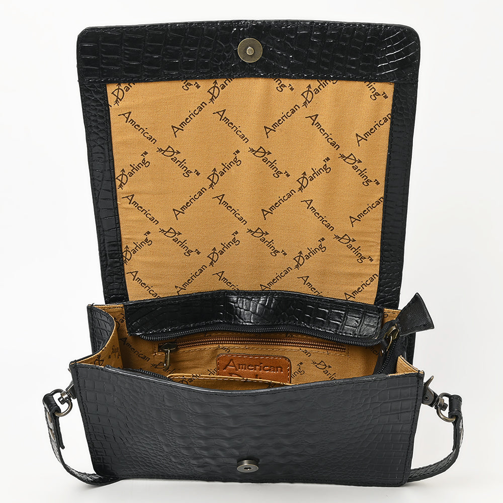 American Darling ADBG1193 Wallet Crocodile Embossed Genuine Leather Women Bag Western Handbag Purse