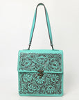 American Darling Adbgz839B Briefcase Hand Tooled Genuine Leather Women Bag Western Handbag Purse
