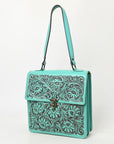 American Darling Adbgz839B Briefcase Hand Tooled Genuine Leather Women Bag Western Handbag Purse