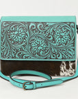 American Darling Cross Body Hand Tooled Hair-on Genuine Leather Western Women Bag Handbag Purse | Crossbody for