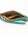 American Darling Adbgz844B Wristlet Hand Tooled Genuine Leather Women Bag Western Handbag Purse