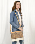 American Darling Adbgz846A Cross Body I Hand Tooled Hair-On Genuine Leather Women Bag Western Handbag Purse