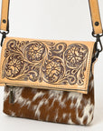 American Darling Adbgz846A Cross Body I Hand Tooled Hair-On Genuine Leather Women Bag Western Handbag Purse