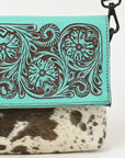 American Darling Adbgz846B Cross Body I Hand Tooled Hair-On Genuine Leather Women Bag Western Handbag Purse