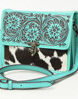 American Darling Adbgz847B Cross Body I Hand Tooled Hair-On Genuine Leather Women Bag Western Handbag Purse