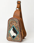 American Darling Sling Hand Tooled Genuine Leather Women Bag Western Handbag Purse