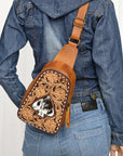 American Darling Sling Hand Tooled Genuine Leather Women Bag Western Handbag Purse