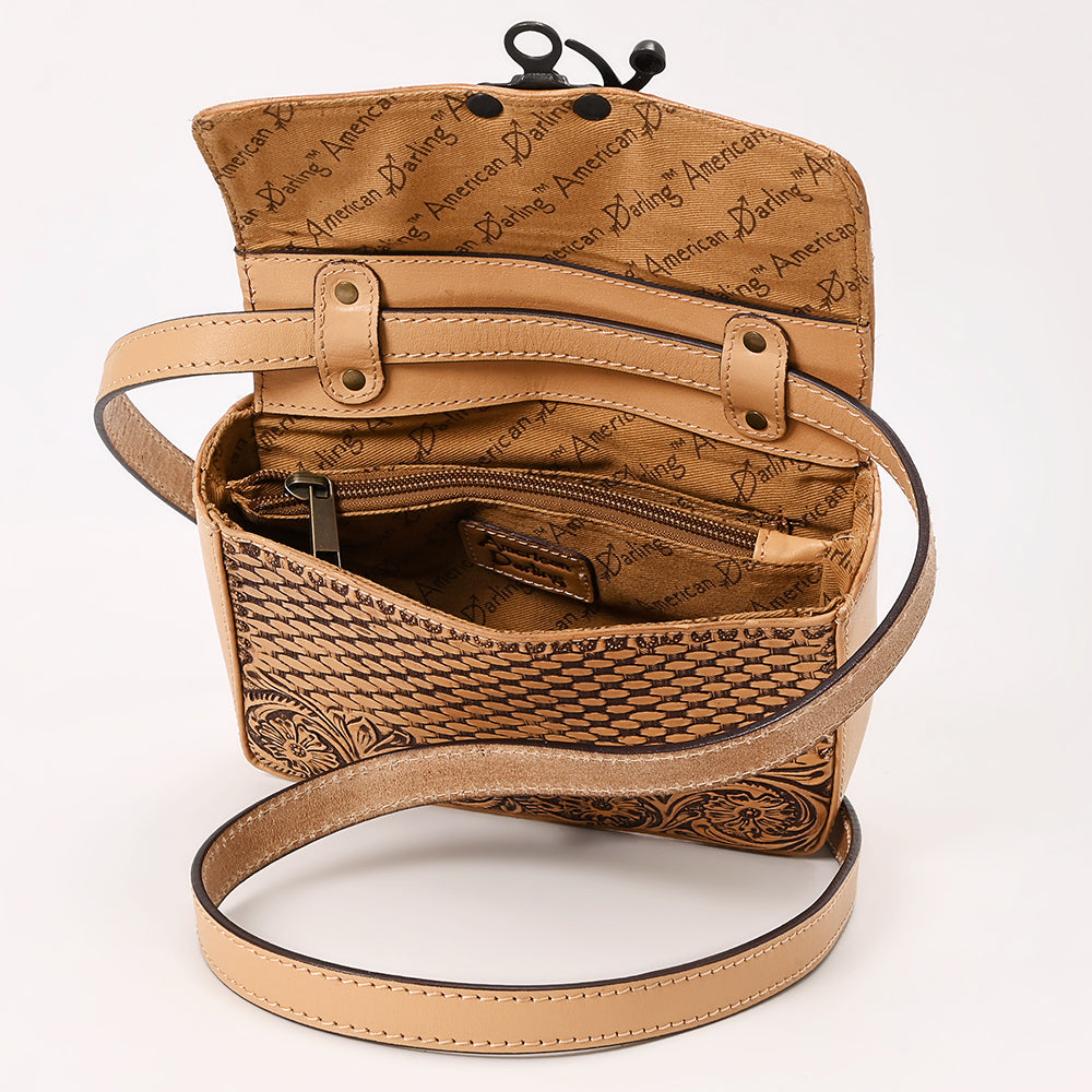 American Darling Crossbody  Hand Tooled Genuine Leather women bag western handbag purse