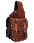 Hilason Western Horse Floral Heavy-duty Trail Ride Genuine Leather Saddle Bag