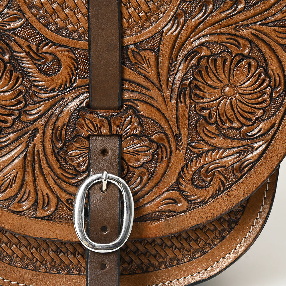 Hilason Western Horse Leather Saddle Bag Heavyduty Traditional Trail Ride