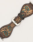 American Darling Beautifully Hand Tooled Genuine American Leather I watch Strap Men and Women Unisex