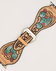 American Darling Floral Hand Tooled I watch Men Women Genuine Leather