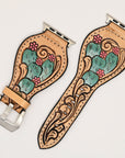 American Darling Floral Hand Tooled I watch Men Women Genuine Leather