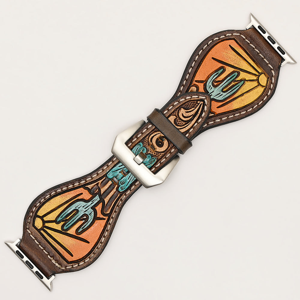 American Darling Floral Hand Tooled I watch Men Women Genuine Leather