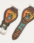 American Darling Beautifully Hand Tooled Genuine American Leather I watch Strap Men and Women Unisex