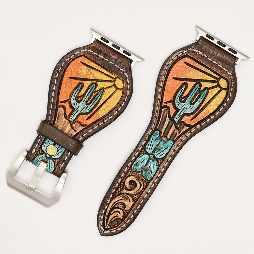 American Darling Floral Hand Tooled I watch Men Women Genuine Leather