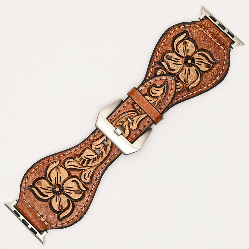 American Darling Floral Hand Tooled I watch Men Women Genuine Leather