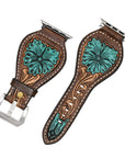 American Darling Floral Hand Tooled I watch Men Women Genuine Leather