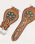 American Darling Floral Hand Tooled I watch Men Women Genuine Leather