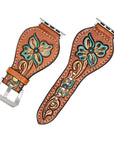 American Darling Floral Hand Tooled I watch Men Women Genuine Leather