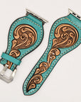 American Darling Beautifully Hand Tooled Genuine American Leather I watch Strap Men and Women Unisex