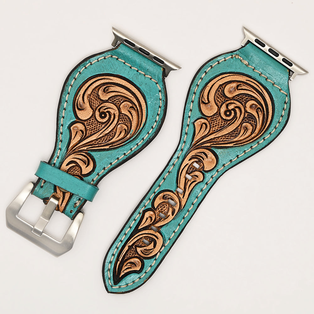 American Darling Floral Hand Tooled I watch Men Women Genuine Leather