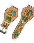 American Darling Floral Hand Tooled I watch Men Women Genuine Leather