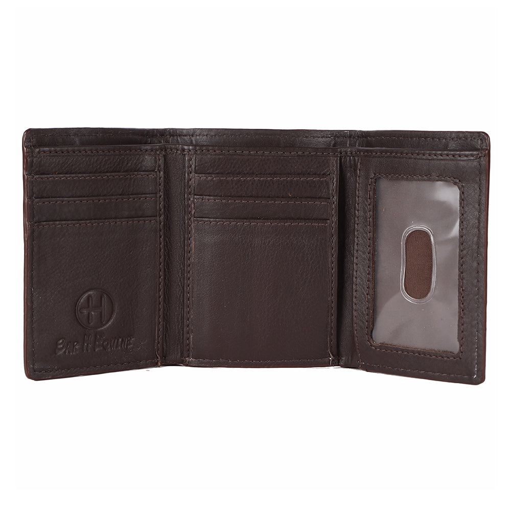 BAR H EQUINE Genuine Leather Rodeo - Bifold &amp; Trifold Wallet For Men Women