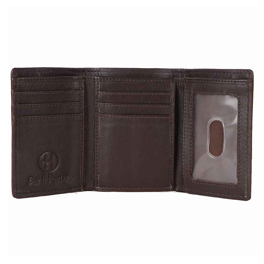 BAR H EQUINE Genuine Leather Rodeo - Bifold &amp; Trifold Wallet For Men Women