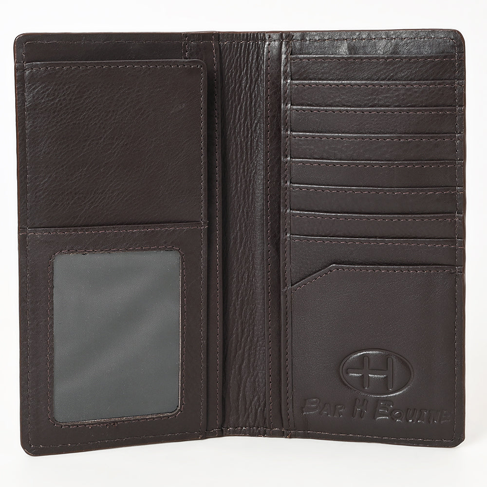 BAR H EQUINE Genuine Leather Rodeo - Bifold &amp; Trifold Wallet For Men Women