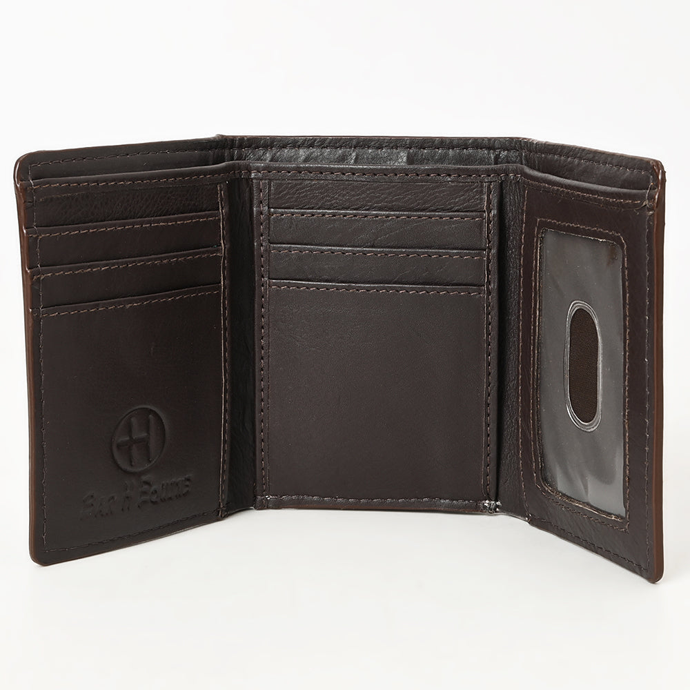 BAR H EQUINE Genuine Leather Rodeo - Bifold &amp; Trifold Wallet For Men Women